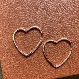 Rose Gold over sterling silver Heart Hoop Earrings NWOT-never worn .925